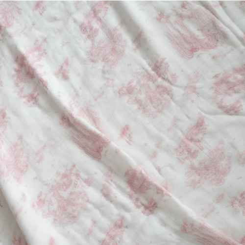 Spring Toile Pink Bamboo Baby Blanket | The Gilded Bird US
