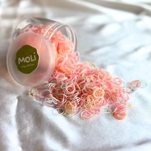 1500 PCS Toddler Baby Infant Mini Thin Gentle Hair Elastics Ties Soft Rubber Bands for Thin Fine Hair Baby Girl (Multicolor - Pink)