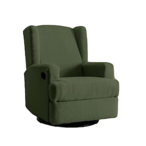 Green Wingback Manual Swivel Rocker Recliner