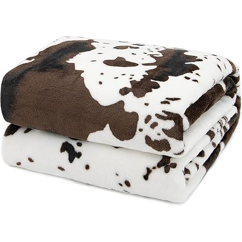 Cute Cow Print Blanket for Kids Cozy Soft Lightweight Cow Throw Blanket Warm Fleece Fuzzy Plush All Season Sofa Bed Travel Couch Cow Blankets Gifts for Baby Toddler Pet 40"x50"