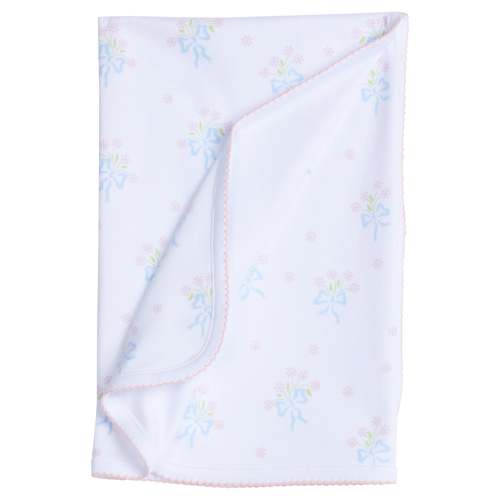 Printed Blanket - Blue Bow Bouquet