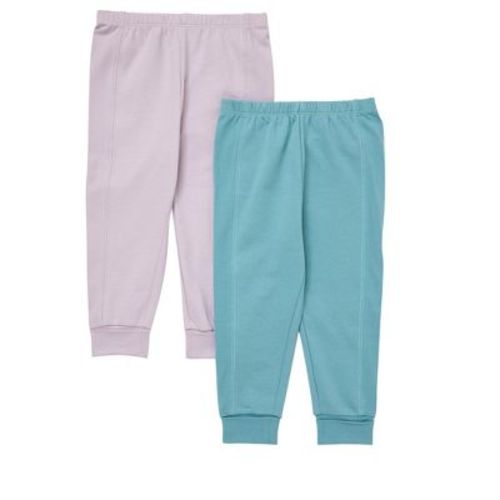 Hanes Pure Comfort Baby French Terry Joggers, Organic Cotton, Boys & Girls, 2-Pack Navy/Aquamoon 3MTH
