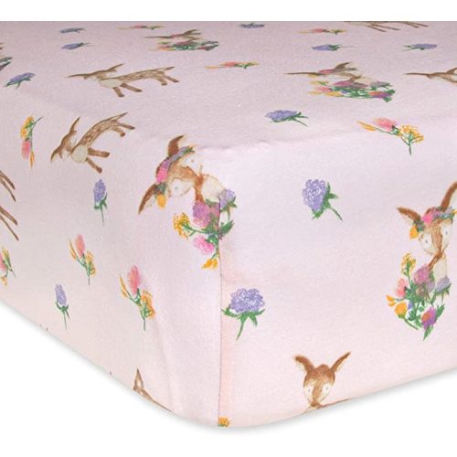 Burt's Bees Baby - Fitted Crib Sheet, Girls Boys & Unisex 100% Organic Cotton Crib Sheet for Standard Crib and Toddler Mattresses - Sweet Doe