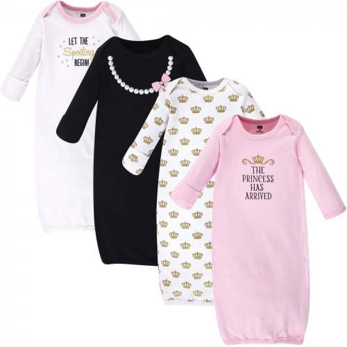 Hudson Baby Infant Girl Cotton Gowns, Princess, 0-6 Months