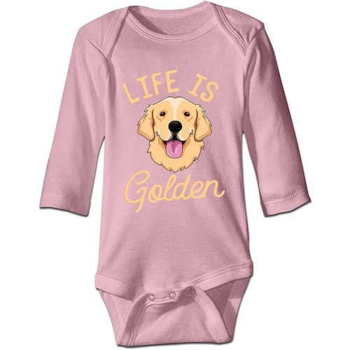 Life is Golden(Golden Retriever) Infant Short Sleeve 100% Cotton Bodysuit/Long Sleeve Romper/Sleeveless Jumpsuit