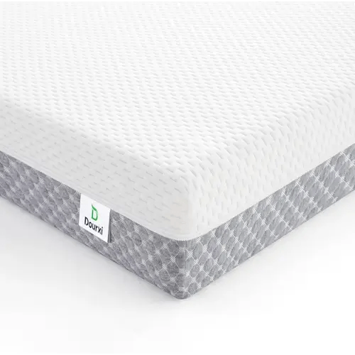Mini Crib Mattress, 38x24X4 Inch Dual Sided Comfort Gel Memory Foam, Breathable Premium Baby Mattress for Mini and Portable Cribs w/Removable Outer Cover - White&Grey