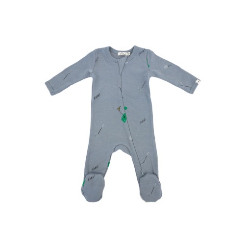 Golf Print Zipper Footie, 9M
