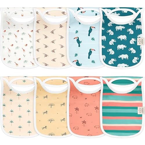 8-Pack Baby Bibs for Boys, Girls - Pullover Bibs for Baby Girl, Baby Boy, Baby Girl Bib, Baby Boy Bibs, Baby Bandana Bibs, Baby Bibs For Drooling And Teething, Infant Bibs, Newborn (Wildscape)