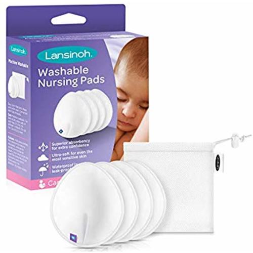 Lansinoh Washable Reusable Nursing Pads with Bamboo, 2 Pairs