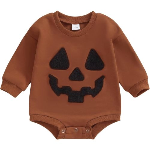 Baby Halloween Outfit Boy Girl Pumpkin Patch Sweatshirt Romper Sweater Shirt Cute Newborn Toddler Clothes