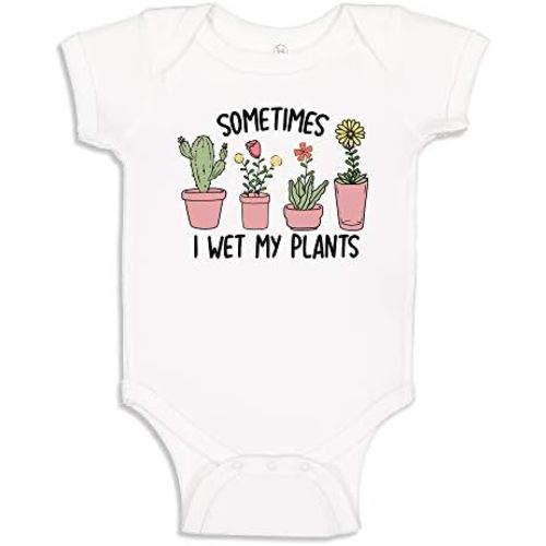 I Wet My Plants Baby Bodysuit/Toddler T-Shirt Funny Garden Baby One Piece