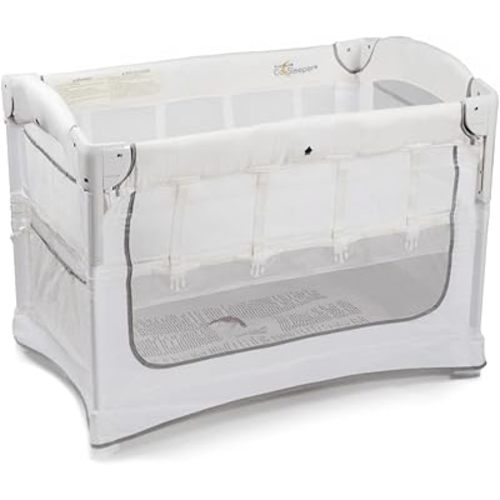 ARMS REACH Ideal Ezee 3 in 1 Co-Sleeper Bassinet - Breathable Mesh Sides, Compact Design, Storage Pockets, Portable Fold & Expert-Endorsed - White