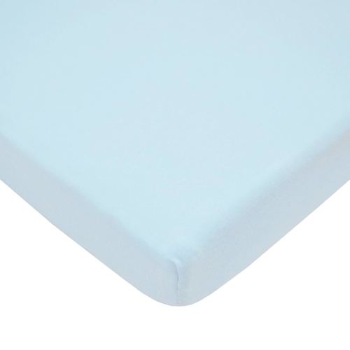 American Baby Company 100% Natural Cotton Fitted Mini Crib Sheet 38" x 24" - Soft & Breathable Small Nesting Portable Crib Sheet, Fits Pack N Play Mattresses, Baby Blue, for Boys & Girls