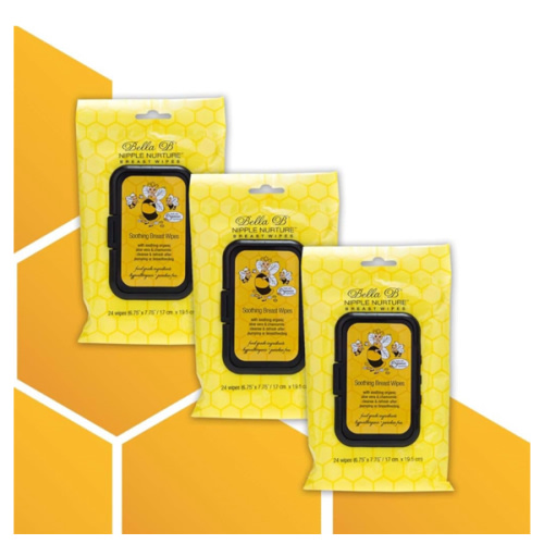 BELLA B Nipple Nurture 3-Piece Breast Wipes/Baby Wipe Bundle - Breast Pump Cleaning Wipes - Nursing and Breastmilk Wipes