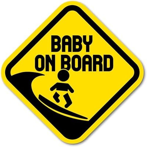Surfing Baby On Board Sticker Surfing Baby On Board