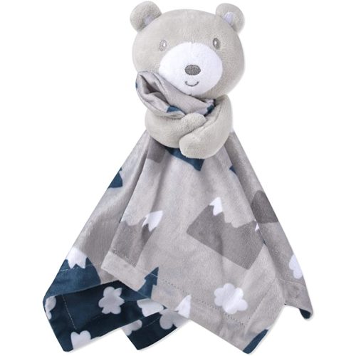 Minky Animal Snuggler Lovey Blanket for Kids, Babies, Boys, Girls, Gender Neutral Security Blanket with Stuffed Animal (Beloved Snowcap Bear)