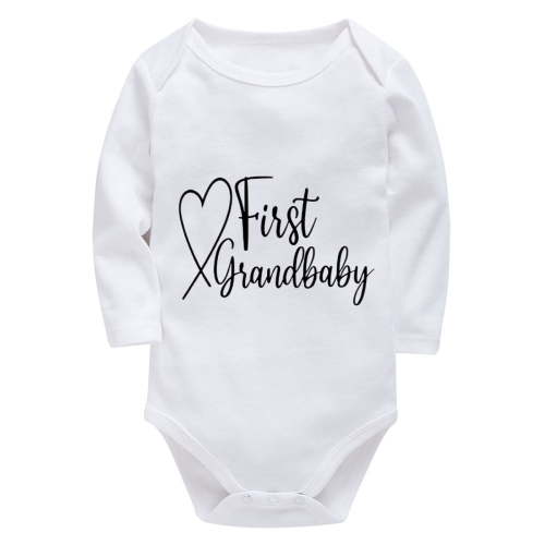 First Grandbaby Infant Romper Long Sleeve Cute Baby Onesie White Baby Girl New Born
