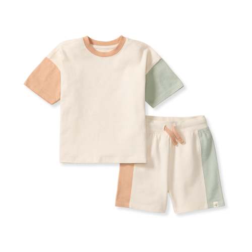 Color Blocked Tee & Shorts Set - Oat Beige – Burt's Bees Baby 6-9M