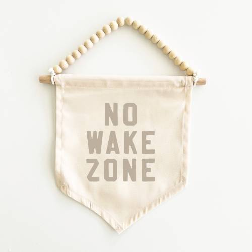 No Wake Zone Canvas Hang Sign: Surf Decor for Kid's Rooms, Surf Nursery, Surf Playroom, Beach House Decor, Coastal Decor {Sand Grey}