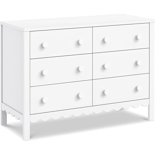 Davinci Sammy Scallop 6-Drawer Dresser in White