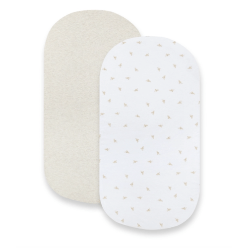 Solid Organic Cotton BEESNUG® Fitted Bassinet Sheet 2 Pack