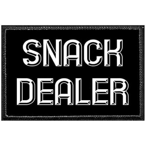 Snack Dealer | Hook and Loop Attach for Hats, Jeans, Vest, Coat | 2x3 in | by Pull Patch