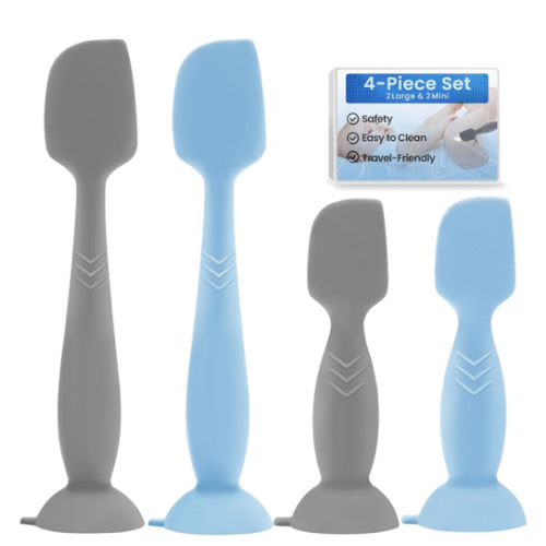 4-Pack Diaper Cream Spatula - Butt Spatula Baby 2 Large & 2 Mini Size with Travel Case, Soft Silicone Diaper Rash Cream Applicator for Newborn Baby Essentials