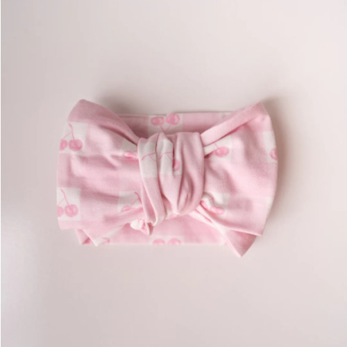 Oversized Topknot | Pink Gingham Cherry