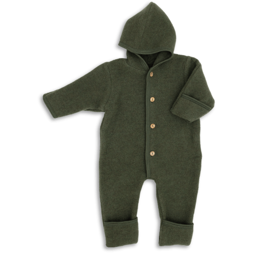 Hooded wool fleece overall