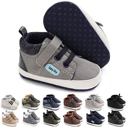 CENCIRILY Baby Boys Girls High Top Sneakers Soft Soles Anti Skid Infant Ankle Shoes Toddler Prewalker First Walking Crib Shoes