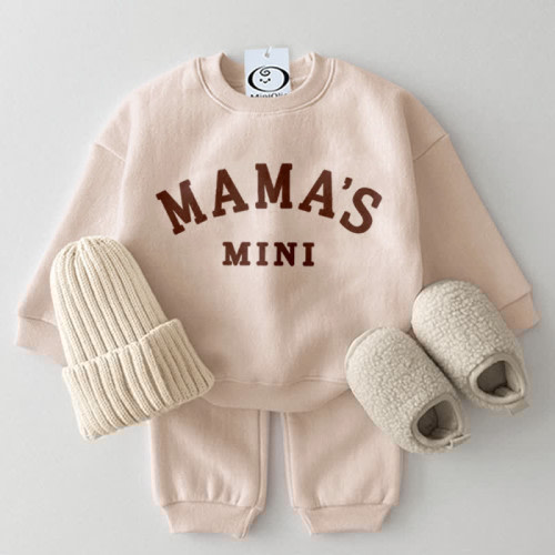 MAMA&#x27;S MINI Baby 2-Piece Slogan Apricot Set