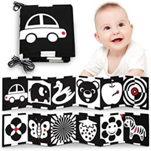 Buauty Baby Toys 0-12 Months Black and White High Contrast Baby Books Sensory Toys Early Education Infant Tummy Time Toys Car Seat Stroller Infant Toys Boys Girls Newborn Gift 0-3-6-12 Months