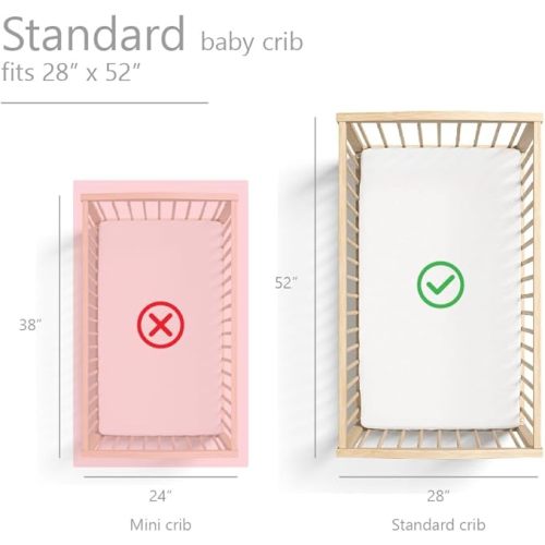 Denmark - Super Soft Muslin Fitted Baby Crib Sheets for Boys and Girls – Standard Size for 28'' x 52'' Crib Mattress - 100% Cotton for Ultimate Comfort (Natural Stripe) - 28" x 52" Standard - 1 Pack