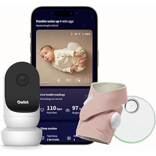 Owlet® Dream Duo Smart Baby Monitor: FDA-Cleared Dream Sock® Plus Owlet Cam 2- Tracks & Notifies for Pulse Rate & Oxygen While Viewing Baby in 1080p HD WiFi Video