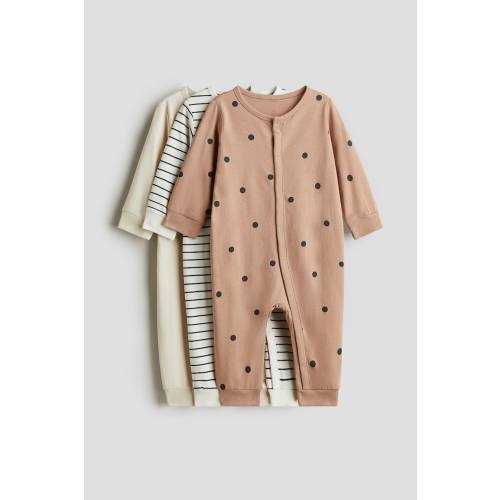 3-pack Cotton Pajama Jumpsuits