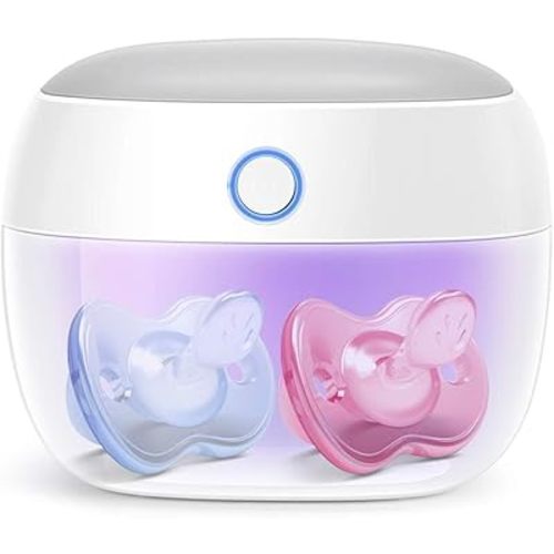 Papablic Portable Pacifier Sanitizer, UV Light Sanitizer Case for Pacifier, USB Rechargeable Mini Pacifier Sanitizer Box, 99.9% Cleaned in 59 Seconds