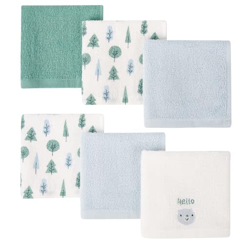 BEBE FAVOUR Baby Washcloths 6 Pack 100% Cotton Soft and Absorbent Terry 10" x 10" Wash Cloths Wipes for Face Hand Body Burp Rag with Sensitive Skin for Newborns Infants Toddlers