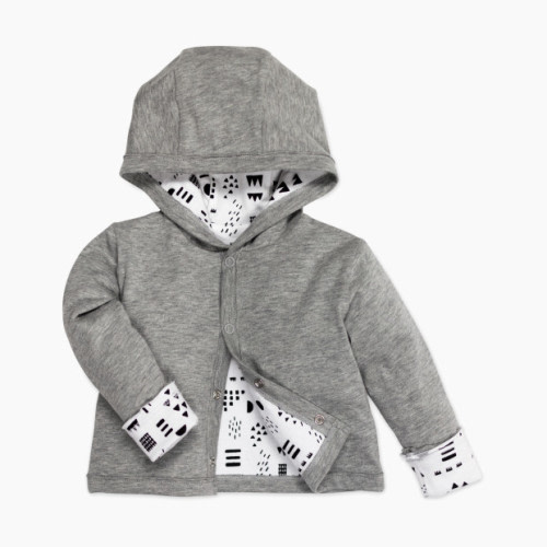 Honest Baby Clothing Organic Cotton Reversible Hoodie - Pattern Play, 6-9 M