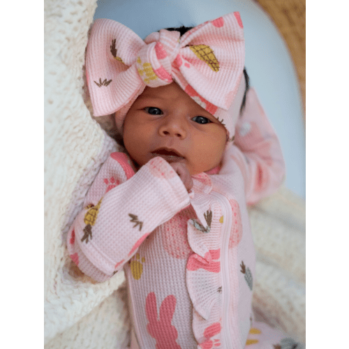 Organic Waffle Knot Bow, Cottontail Pink