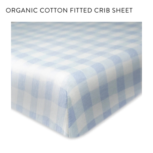 Organic Cotton Fitted Crib Sheet | Honest Baby Clothing - Blue Painted Buffalo Check