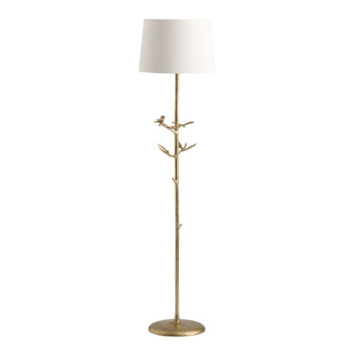 Gold Metal Birds on Branches Floor Lamp