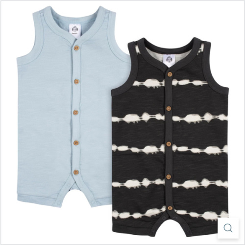 2-Pack Baby Boys Dark Gray Tie Dye & Blue Heather Short Leg Sleeveless – Gerber Childrenswear