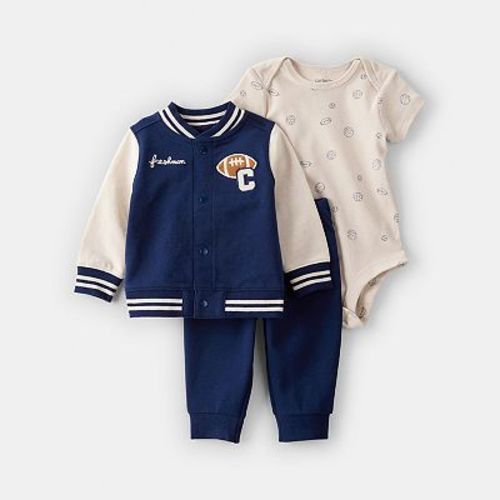 Baby Carter's 3-pc. Varsity Jacket, Bodysuit & Pants Set