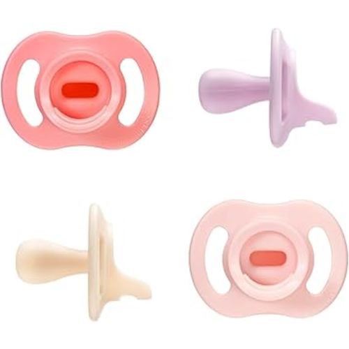 Tommee Tippee Ultra-Light StayPut Pacifier, One-Piece Silicone Design, 0-6m, 4 Pack