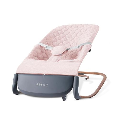 VaVaSoo Electric Baby Rocker to Toddler Chair, Automatic Motion with Smart Touch-Start, 3-Level Recline & 8 Melodies, Portable Infant Seat up to 40lbs, ASTM Certified (Battery Type-C Powered) (Pink)