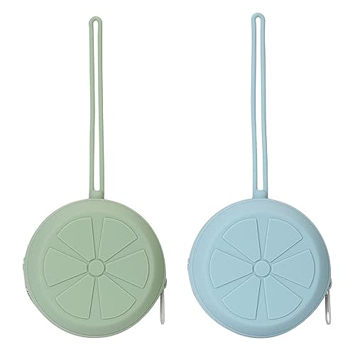 Eoopoon Silicone Pacifier Holder Case, Silicone Pacifier Storage Case for Newborn, BPA-Free Portable Travel Pacifier Pouch for Boys & Girls(Sage, Ether)