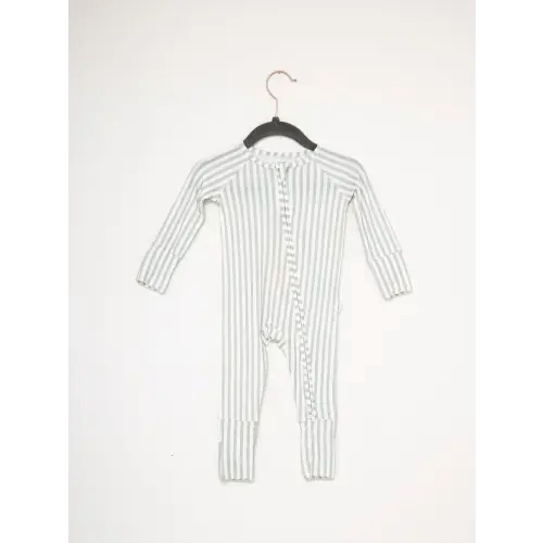 Sleep Romper - Mini Stripe Sage