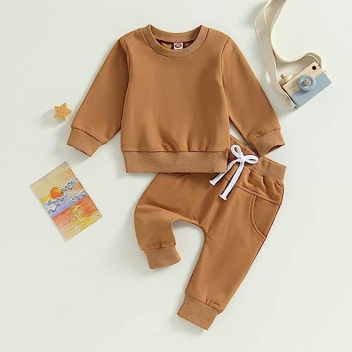 Tiaham Baby Boy Clothes Girl Outfits Fashion Sweatshirt Sweat Pant Kids Toddler Tops Pant Sets