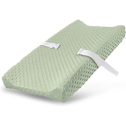 Changing Pad Cover, Ultra Soft Minky Dots Plush Changing Table Covers Breathable Mink Changing Table Sheets Cover Wipeable Changing Pad Covers for Infants Newborn Baby Girl Boy (Meadow Mist)