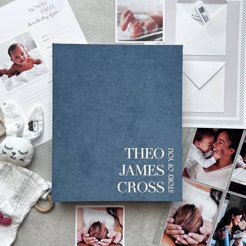 Modern Baby Memory Book Binder | Personalized First 5 Year Baby Book | Monthly Journal, Photo Album | Unique Baby Shower Gift